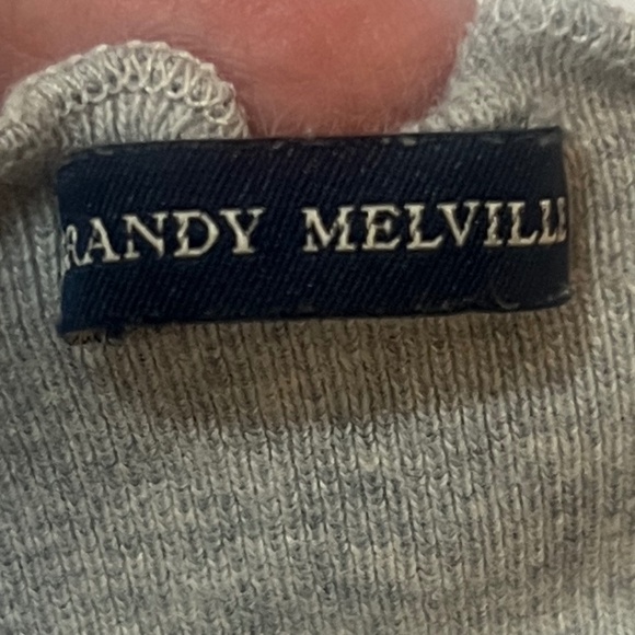 BRANDY MELVILLE Grey Ruffle Detail Long Sleeve Tee - Picture 4 of 4